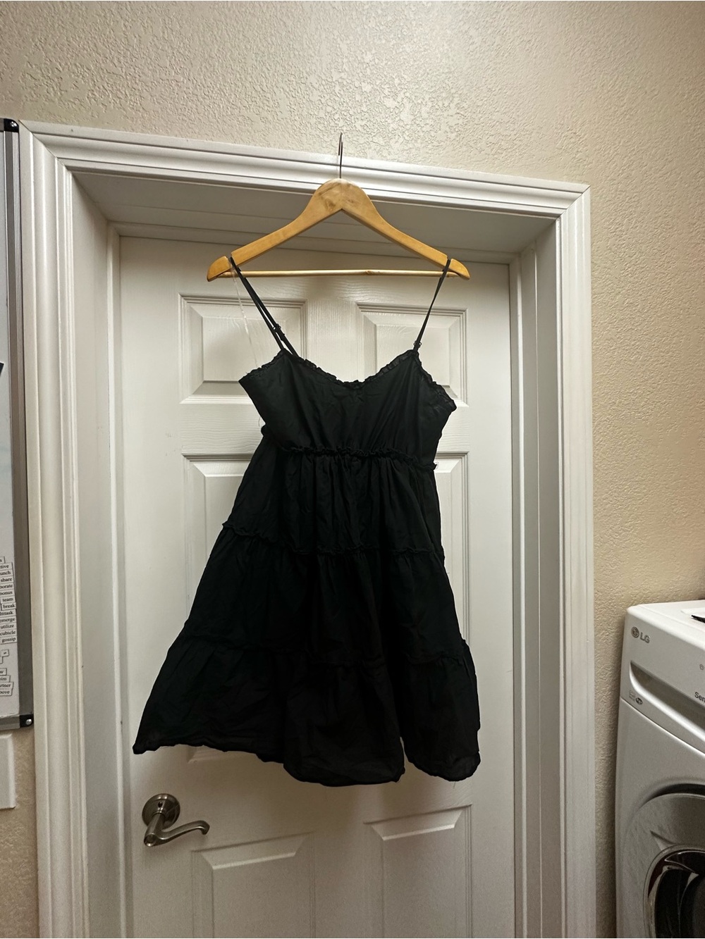 Classic Black Tiered Mini Dress - Womens